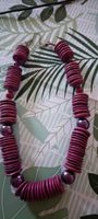 Purple elegant, wooden beads - slices