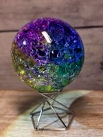 Regenbogen Crackle Glaskugel 665g