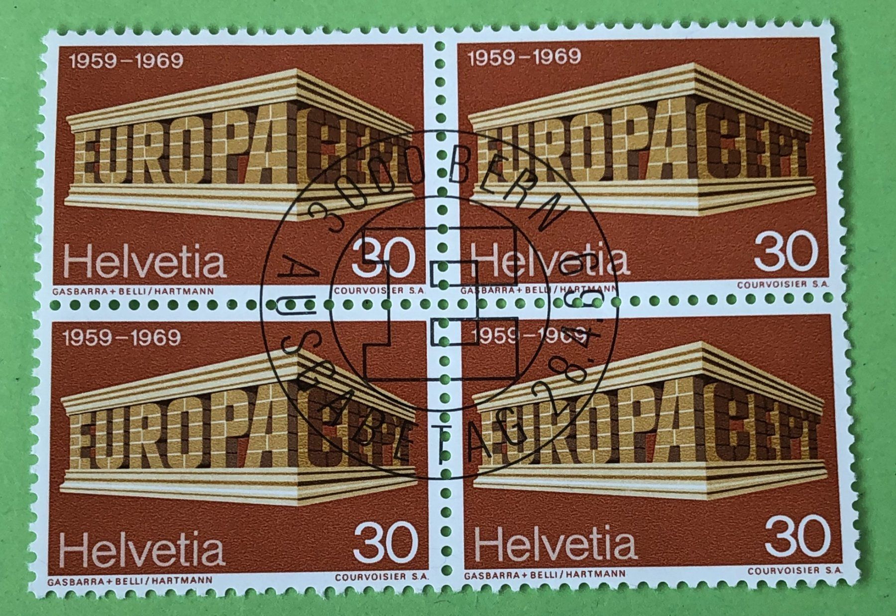 Tutti i francobolli: 4 er Block Nr.466 mit Vollstempel Bern – Usato da Aarau venduto da Billa007