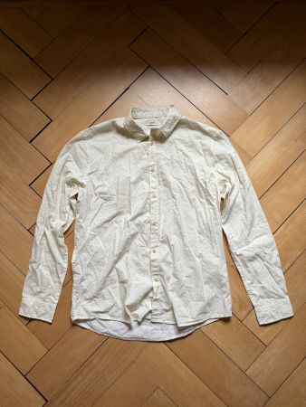 ESPRIT - Hemd weiss-gelb gemustert L
