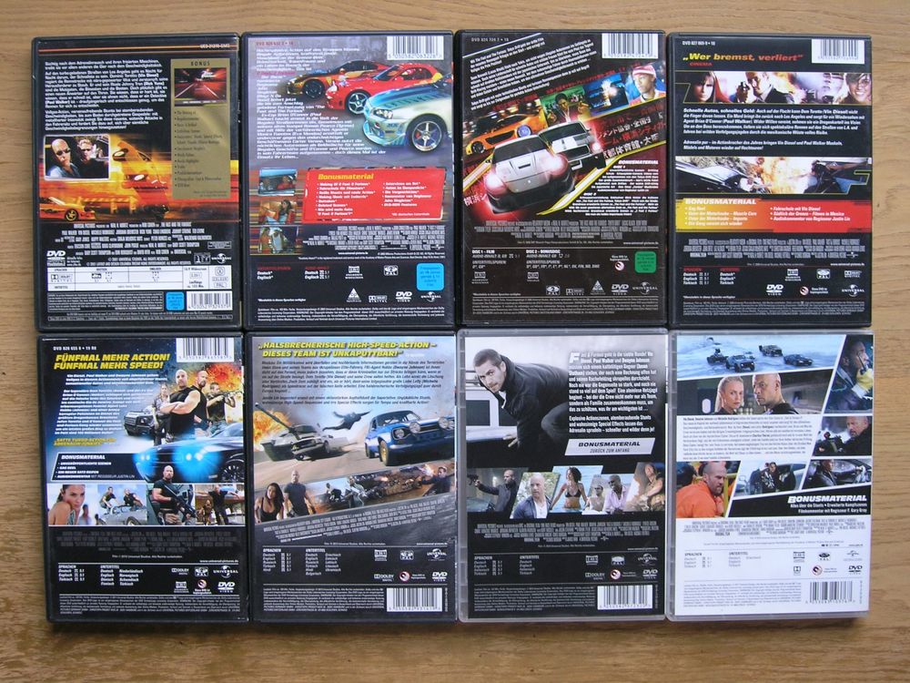 THE FAST AND THE FURIOUS 1 - 8 DVD SAMMLUNG (Gebraucht) in Zuzwil