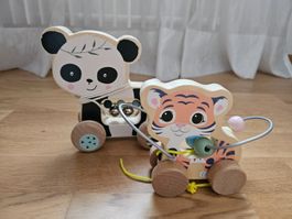 Hölzernes Panda und Tiger Ziehtier von Joueco, Eichhorn