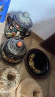 3er-Set Vintage Volkskunst Keramik – Handbemalter Krug, 