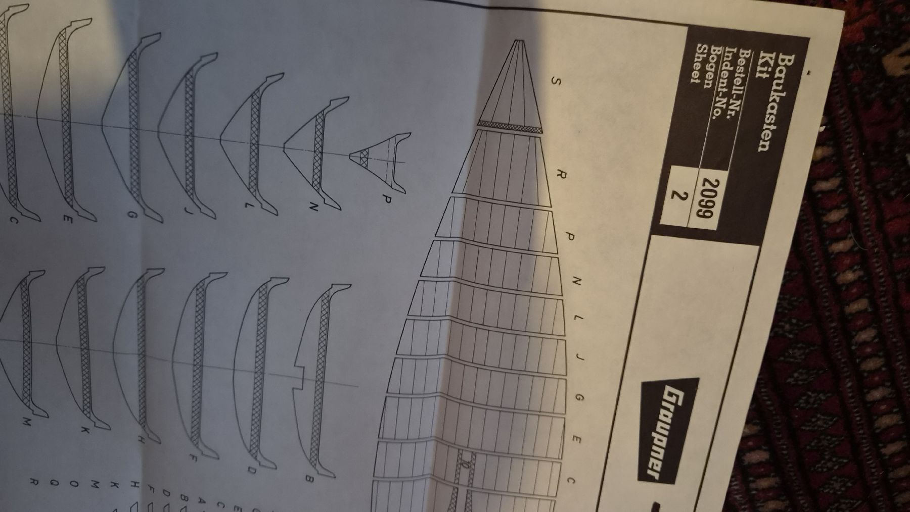 Graupner Documenti: Bauplan Graupner Oseberg-Schiff Nr. 2099 Bogen 2 – Usato da Kölliken venduto da MissesBossTop1 2