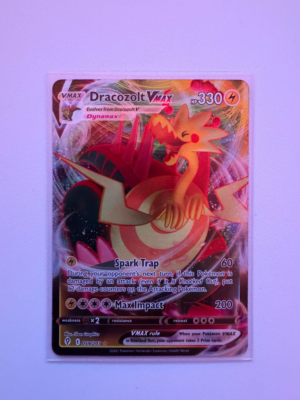 Pokémon Carte collezionabili: Dracozolt VMAX Pokemon EVS 059/203 – Nuovo (secondo la descrizione) da Winterthur venduto da hershanking