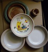 5er Set Keramik Geschirr Teller Vintage