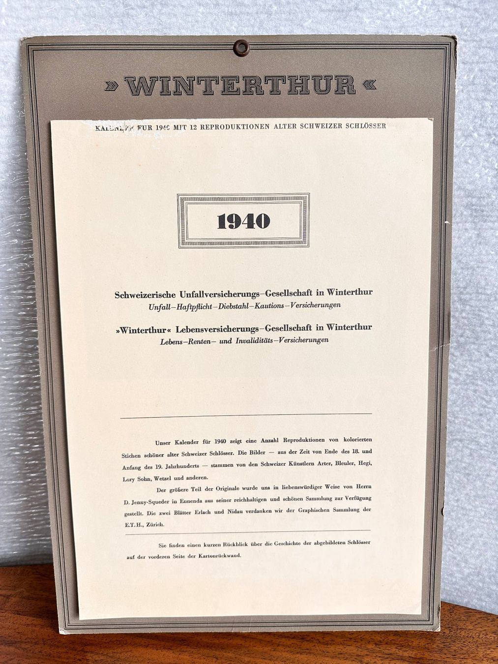 Cartoline postali: Winterthur Vers. Gesellschaft"  von 1940 – Usato da Oberohringen venduto da nichtmehrneu