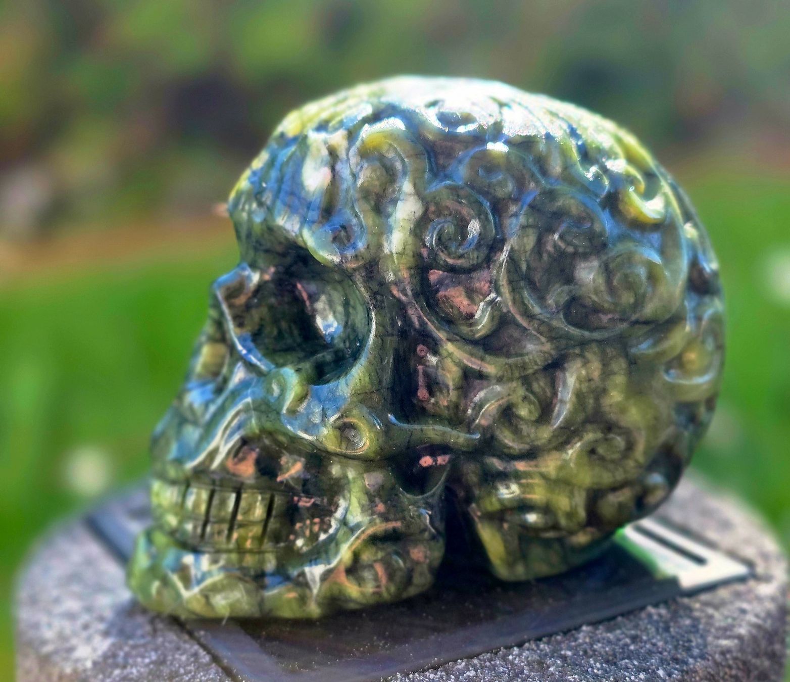 Mineralien & Heilsteine: Serpentin Jade Schädel A 453g – Neu und originalverpackt aus Matzingen von Shay_Crystalz 1