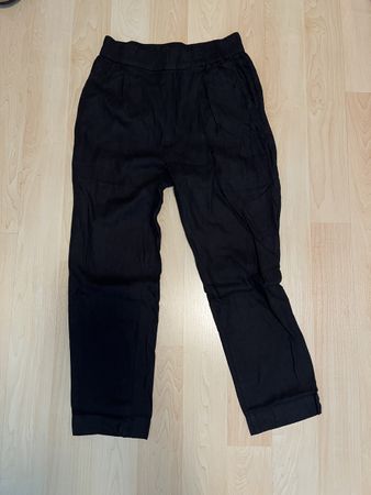 Sisley Leinen Hose Gr. 36 schwarz