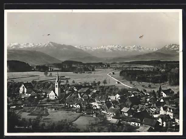 Cartoline postali: Hausen am Albis, Blick über den Ort mit – Usato da Berlin venduto da bartko-reher