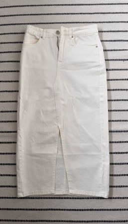 Ecru Jeansrock mit Schlitz, Grösse S