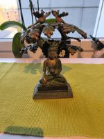 Buddha Figur Bronze, handgefertigt, Pfau, unikal