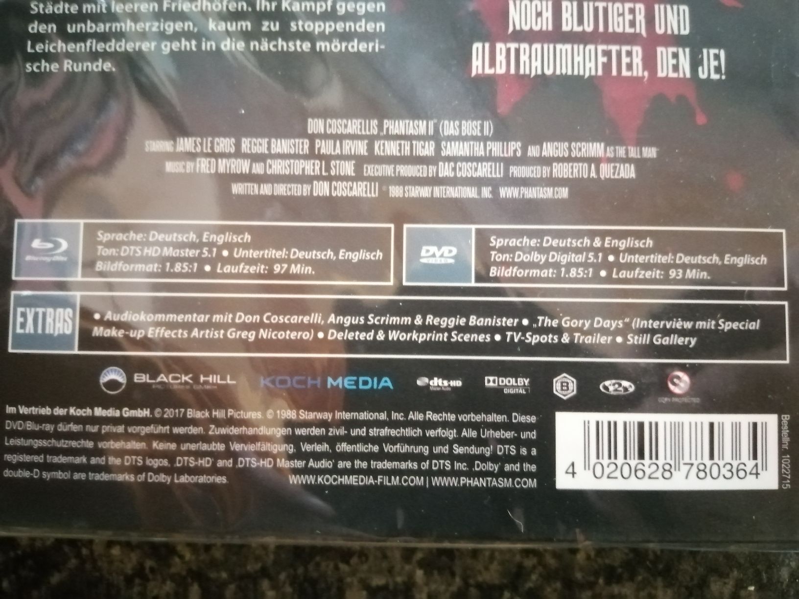Tutti i DVDs: Phantasm / Das Böse 2 - Mediabook – Usato da Eschlikon TG venduto da Rare_Ware 2