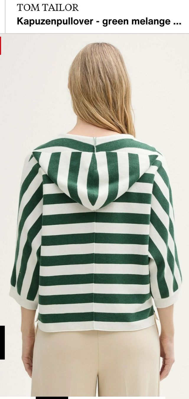 Tom Tailor T-shirts: Tom Tailor Kapuzenpullover, grün-weiss gestreift, Gr. XS – Neuf (Voir description) à Zürich par stefanella 5