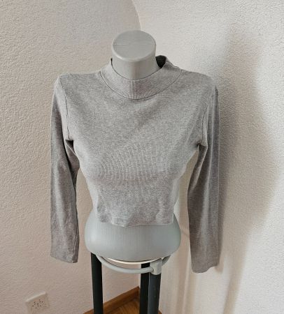 MISSGUIDED Crop Shirt Grau ca. Gr. S