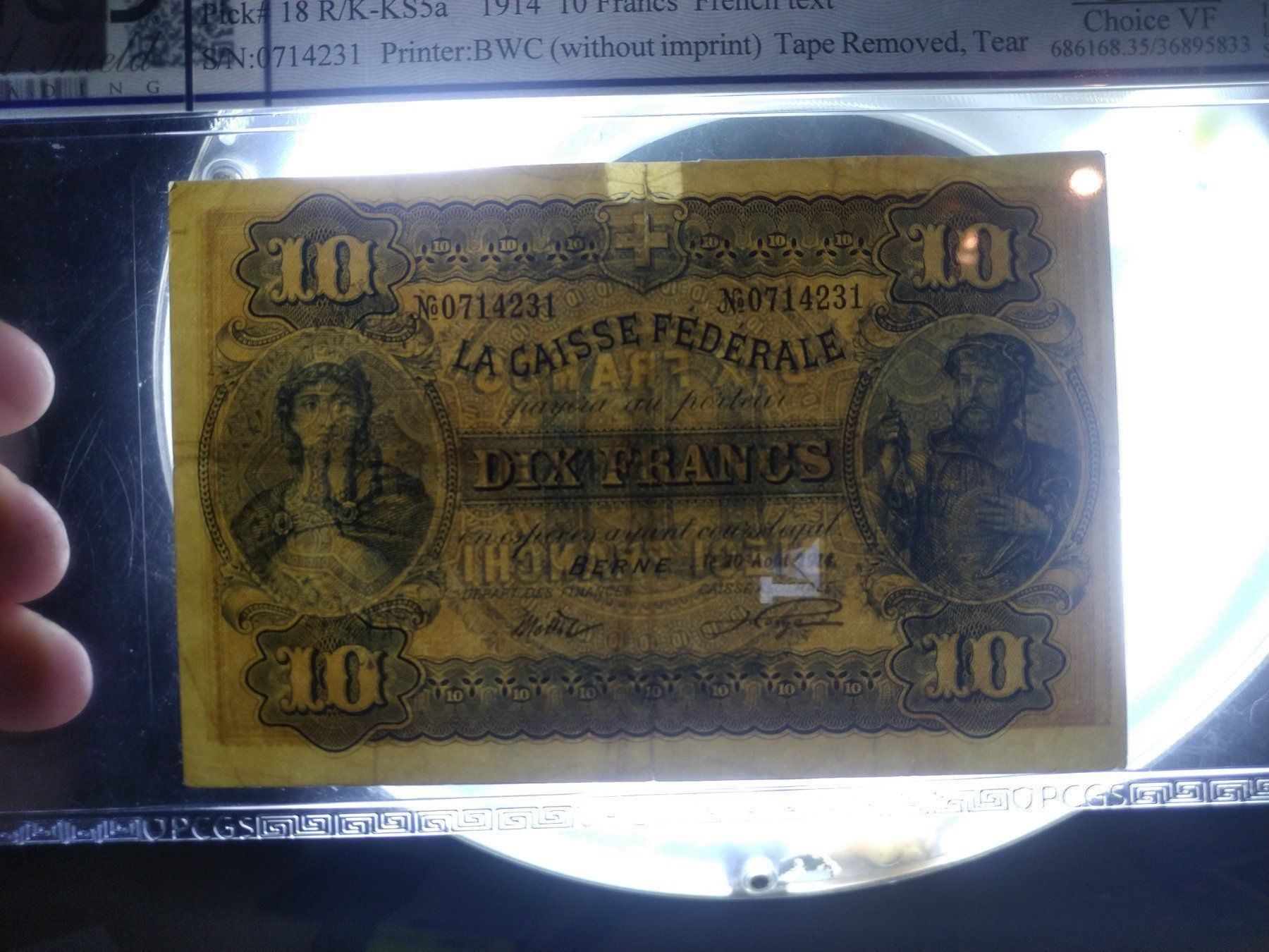 Banconote: 10 fr 1914 francese – Usato da Cevio venduto da lulina 1
