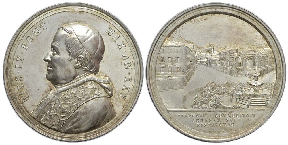 Medaillen: Rom, Pius IX., Silbermedaille A. XXX (1875) – Gebraucht aus Chiasso von Novamarketing