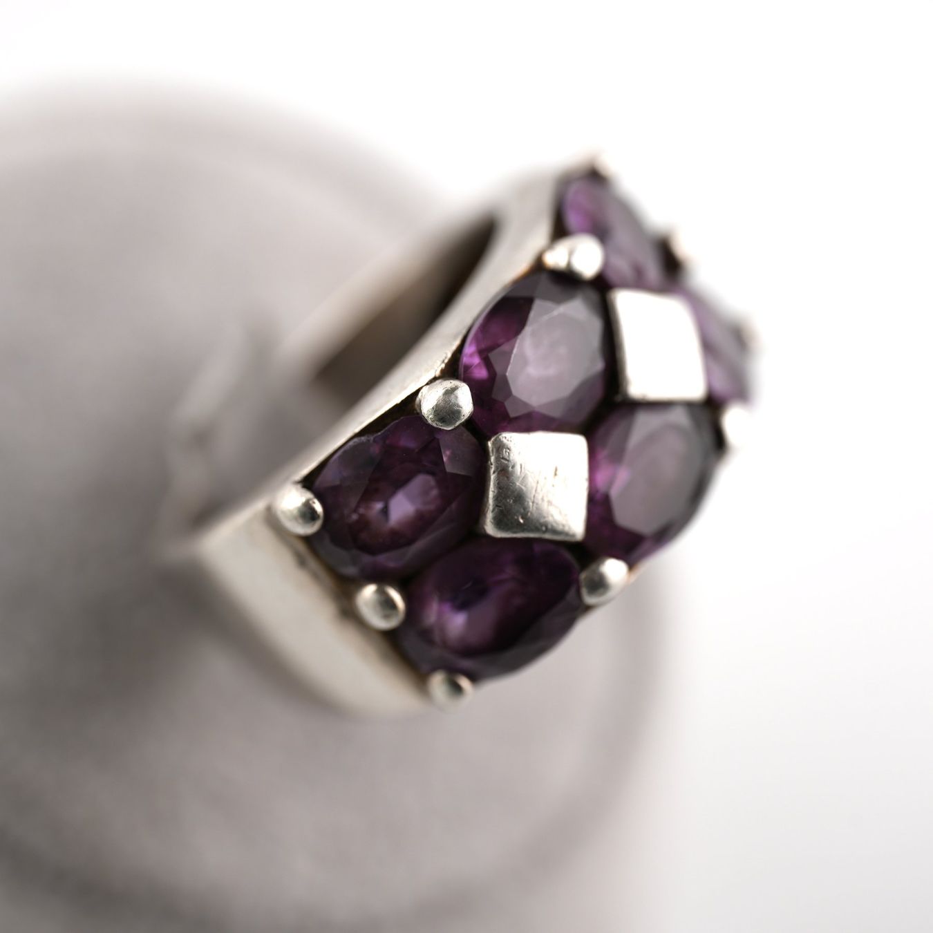 Anelli: Silberring mit violetten Steinen – Usato da Basel venduto da Edelmetallhaus24 1