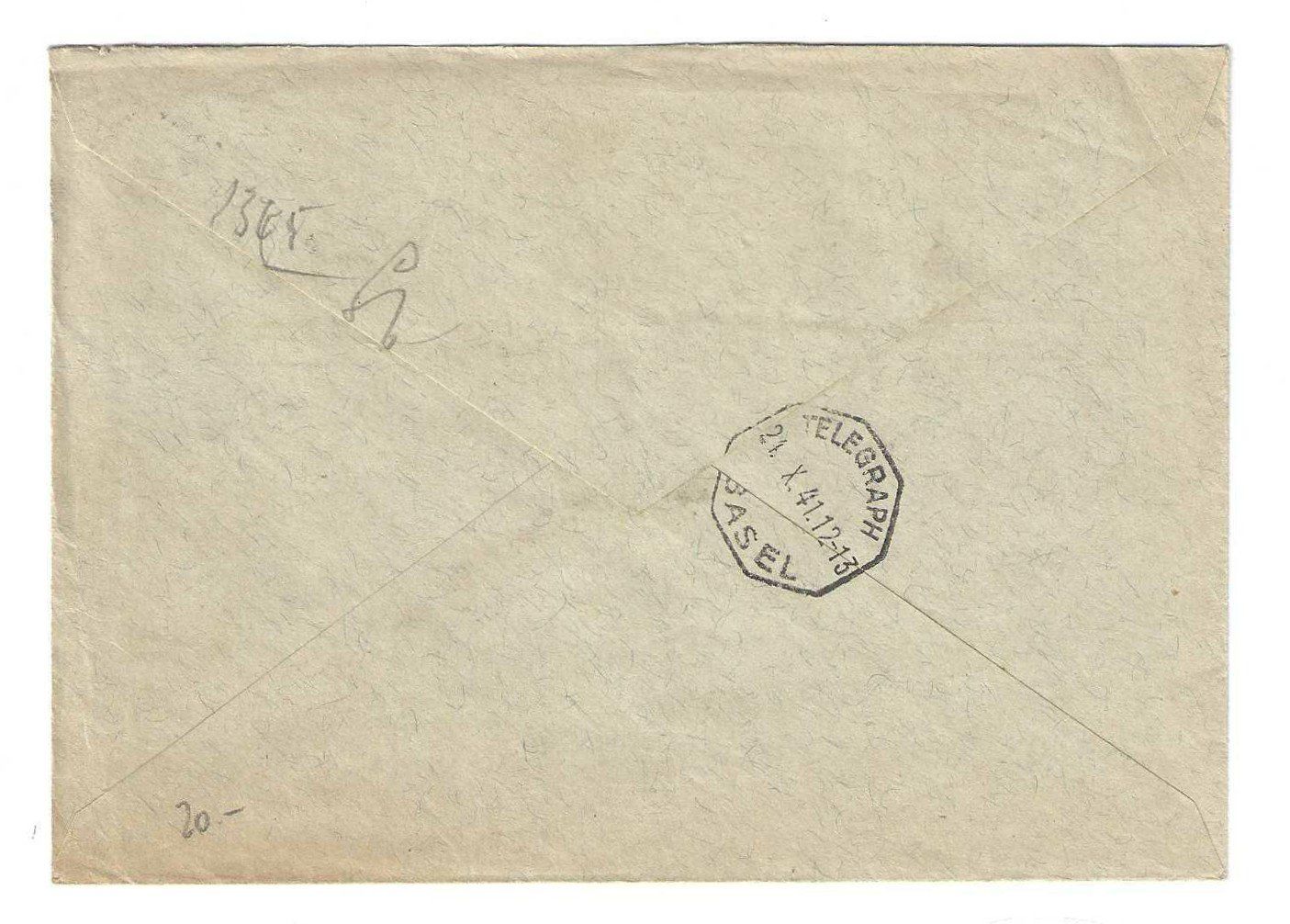 Tutti i francobolli: Express-Feldpost-Brief mit Ank.-St. "TELEGRAPH BASEL", 1941 – Usato da Weinfelden venduto da Fortuno 1