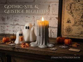 Halloween Gothic LED-Kerze (11x11cm) - inkl. LED-Teelicht