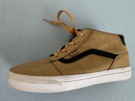 VANS LEDERSCHUHE, GR. 37 (23,5CM), BEIGE-CAMEL, HALBHOCH