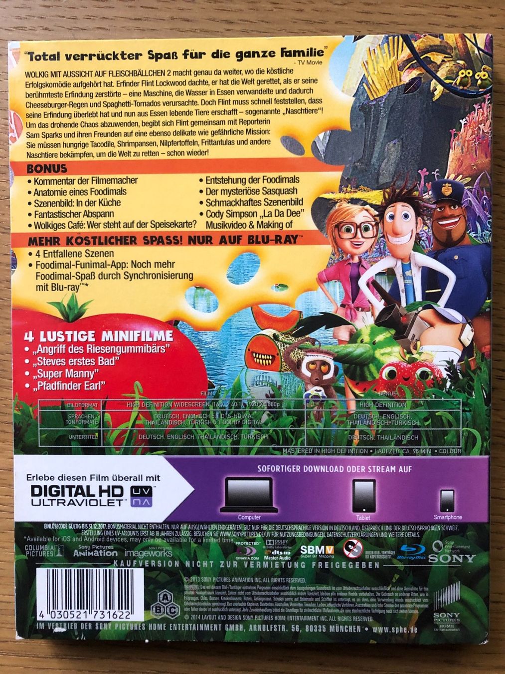 Tutti i DVDs: Wolkig mit Aussicht auf Fleischbällchen 2 – Usato da Seewen SO venduto da DVD-Movie-Fan 1