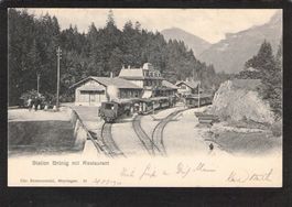#Station Brünig mit Restaurant , Bahn , gel. 1901