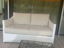 Rattan Garten Sofa Weiss NP 750.00