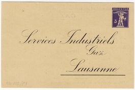 3 Rp. Tell auf Privatganzsachen-Postkarte von LAUSANNE