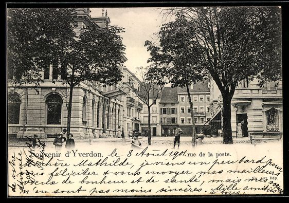 Cartoline postali: AK Yverdon, Rue de la poste – Usato da Berlin venduto da bartko-reher