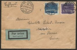 Flugpost Schweiz 1931 Flug Schweden Basel Luftpost