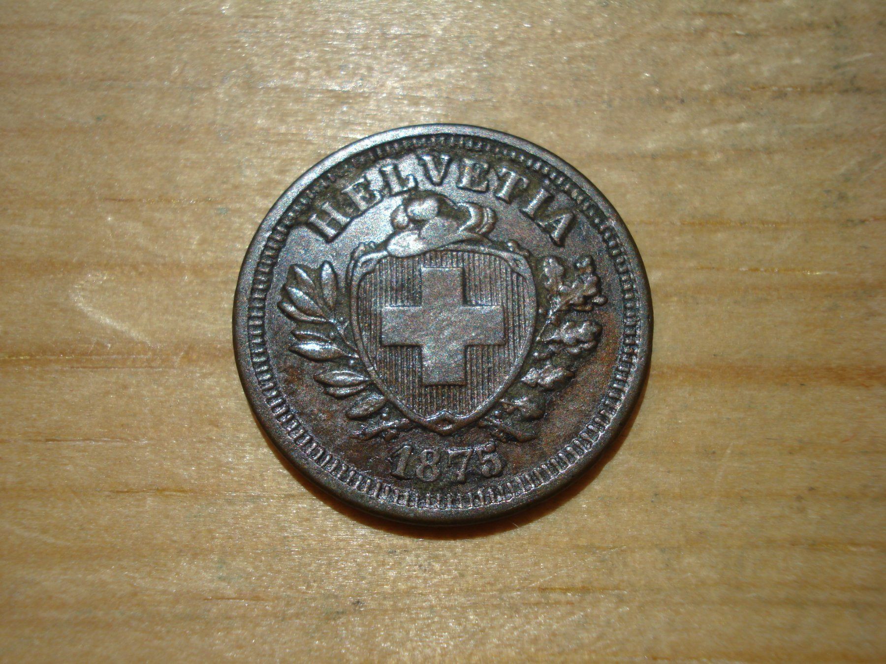 Alle Münzen: (H3) 1 Rappen 1875 VZ – Gebraucht aus Erlach von Net-Coins