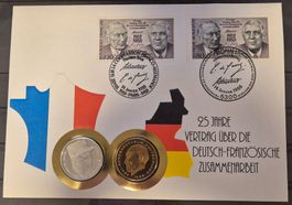 Numisbrief Deutsch-französische Zusammenarbeit mit Silber