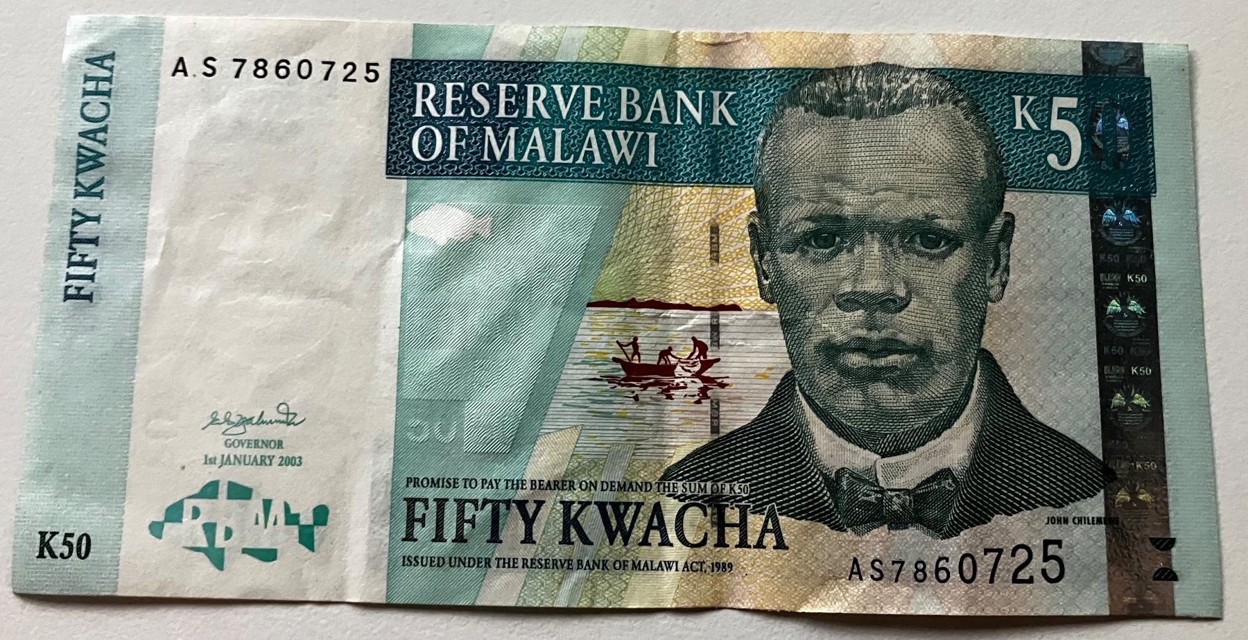 Banconote: Malawi 50 Kwacha 2003 – Usato da Algetshausen venduto da Carrhard