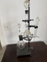 Montage verrerie laboratoire distillation ancienne 1940-1970