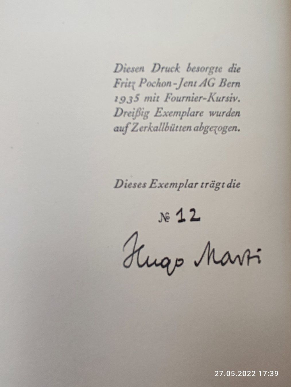 Libri: HUGO MARTI - DAVOSER STUNDENBUCH – Usato da Goldach venduto da Gaip 4
