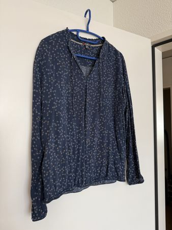Street One Bluse Gr. 40, dunkelblau mit Muster, langarm