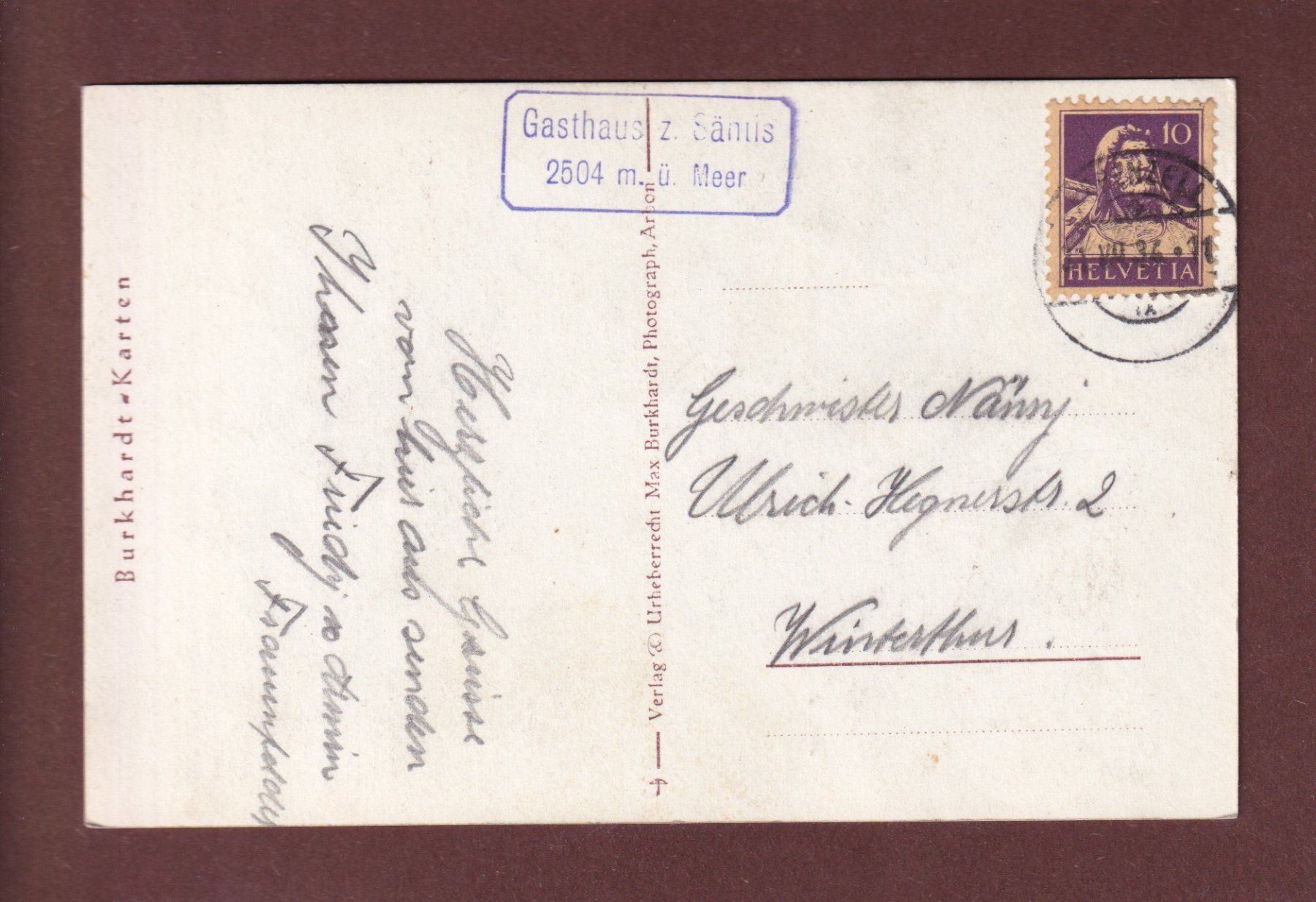 Ansichtskarten: LIESENGRATWEG - 1934 – Gebraucht aus Pully von nicecards-shop 1