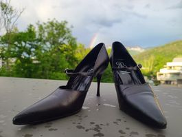 Escarpins bouts pointus cuir noir Free Lance 36,5