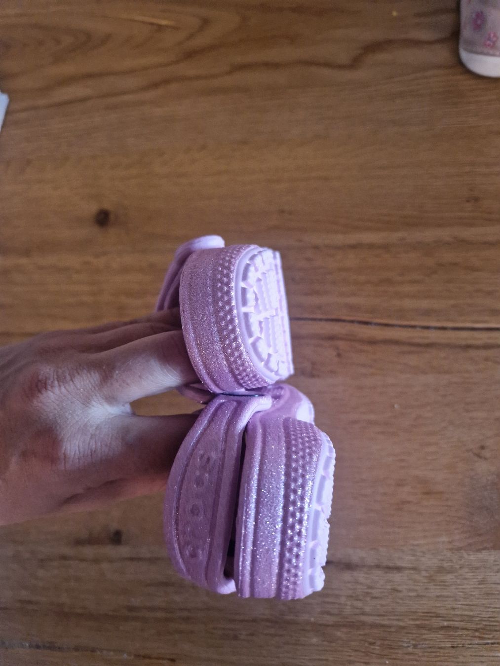 Crocs Schuhe für Jungen: Crocs Nr 4 - Pink mit Glitzer – Gebraucht aus Reinach BL von Dschinni80 4
