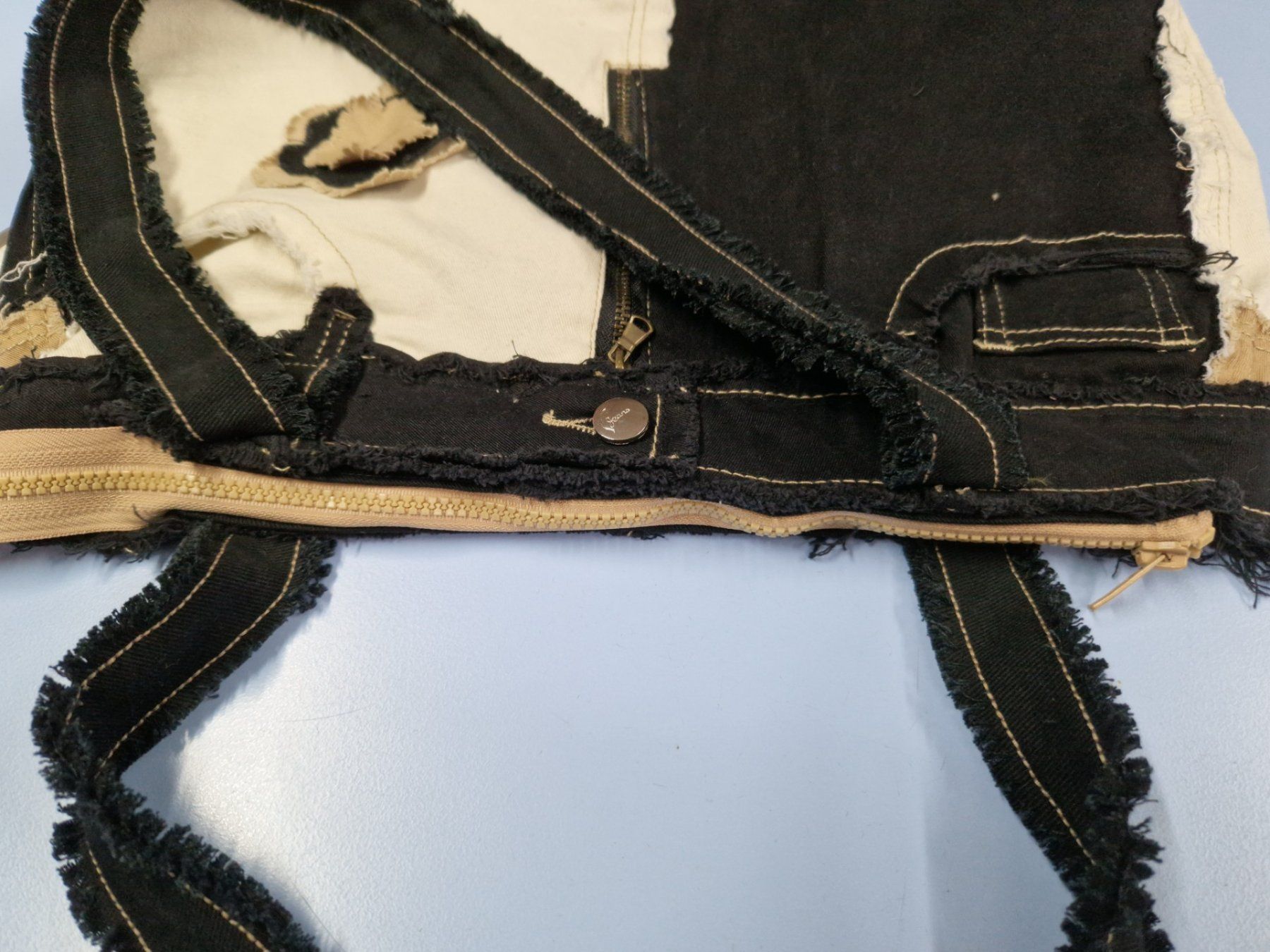 Borse da donna: Sac jeans patchwork noir/ beige/crème  U NIQUE – Nuovo e nell'imballaggio originale da St-Imier venduto da goodber 2