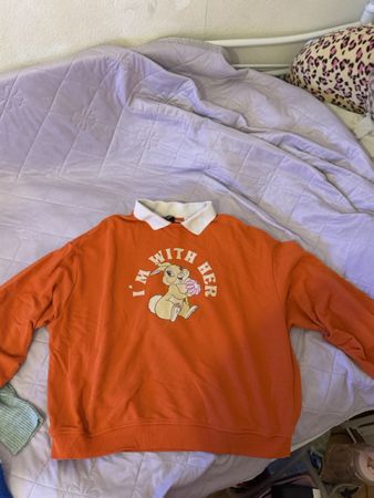 Sweater orange with print size L
