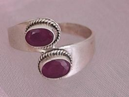 RUBINRING SILBER 925