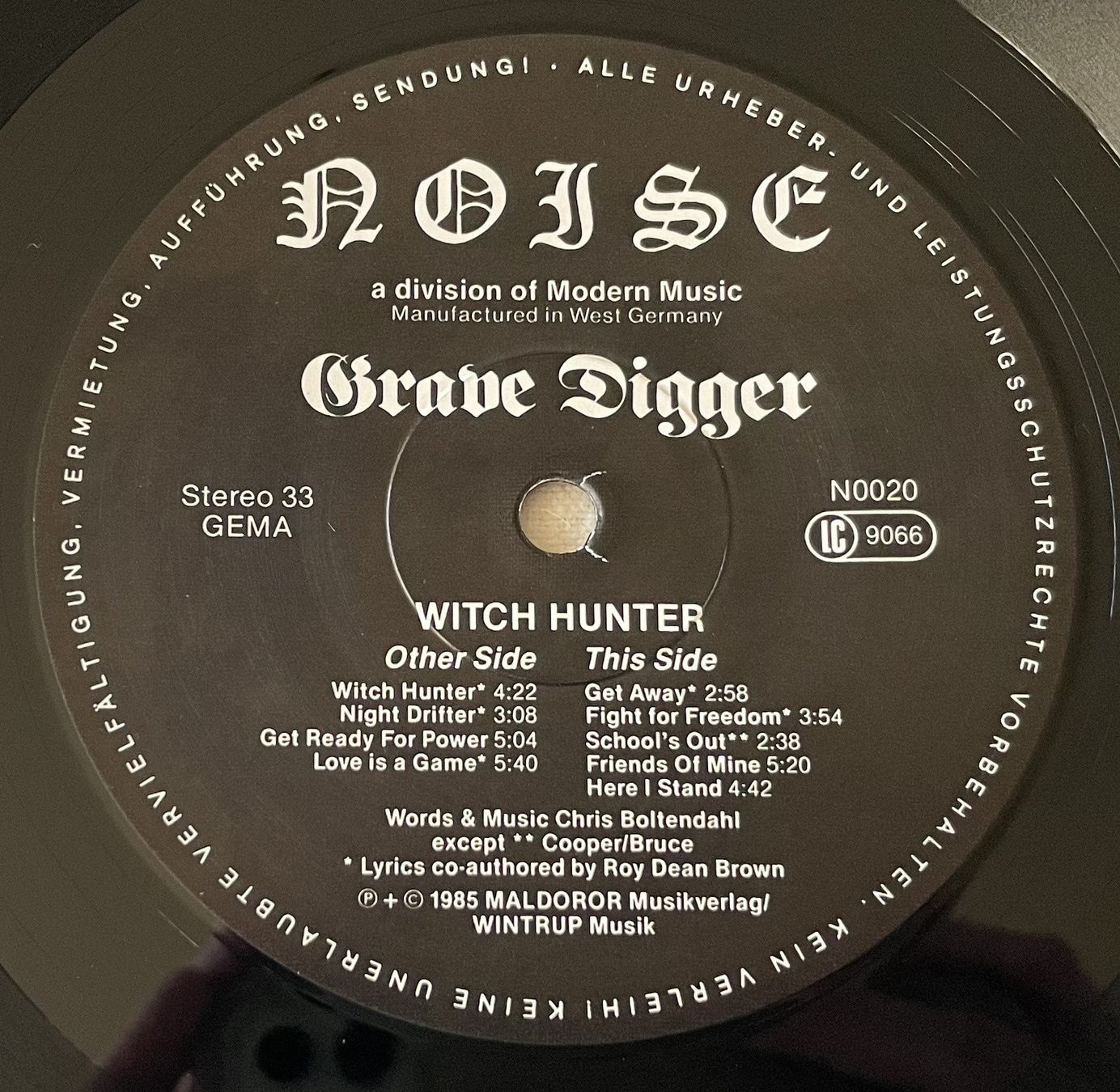 Schallplatten: Grave Digger - Witch Hunter - LP - 1985 - First Press - OIS – Gebraucht aus Uster von Zardodel 4