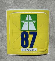 Original Schweizer Autobahnvignette 1987 mit Trägerpapier