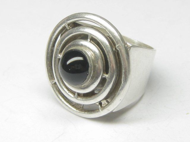 Anelli: Vintage Ring Silber 925 Onyx Gr. 58 – Usato da Ermatingen venduto da Decovin