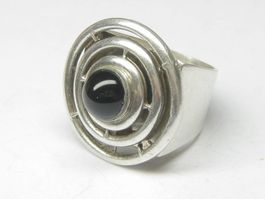 Vintage Ring Silber 925 Onyx Gr. 58