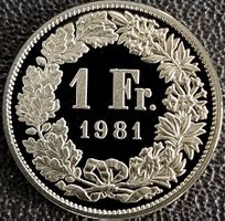1 Franken 1981 pp / aus Münzsatz / in einer Münzkapsel
