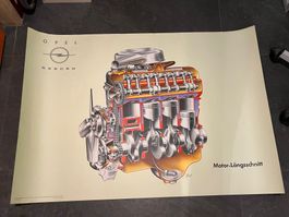 plakat, opel rekord, lkw diesel, 6 zylinder, 84/120 cm