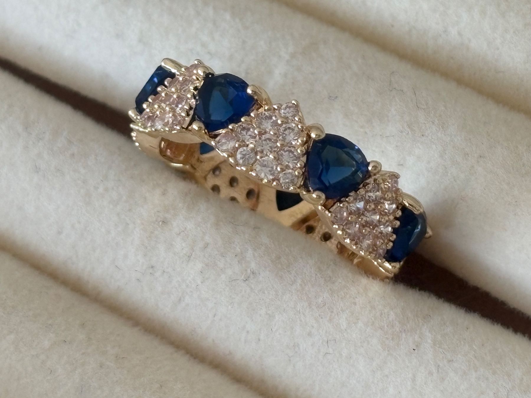 Anelli: Luxus Elegante Gr.19/9 Ring Farbe: Gold/blau – Nuovo (secondo la descrizione) da Biel-Bienne venduto da Roserosse13 5